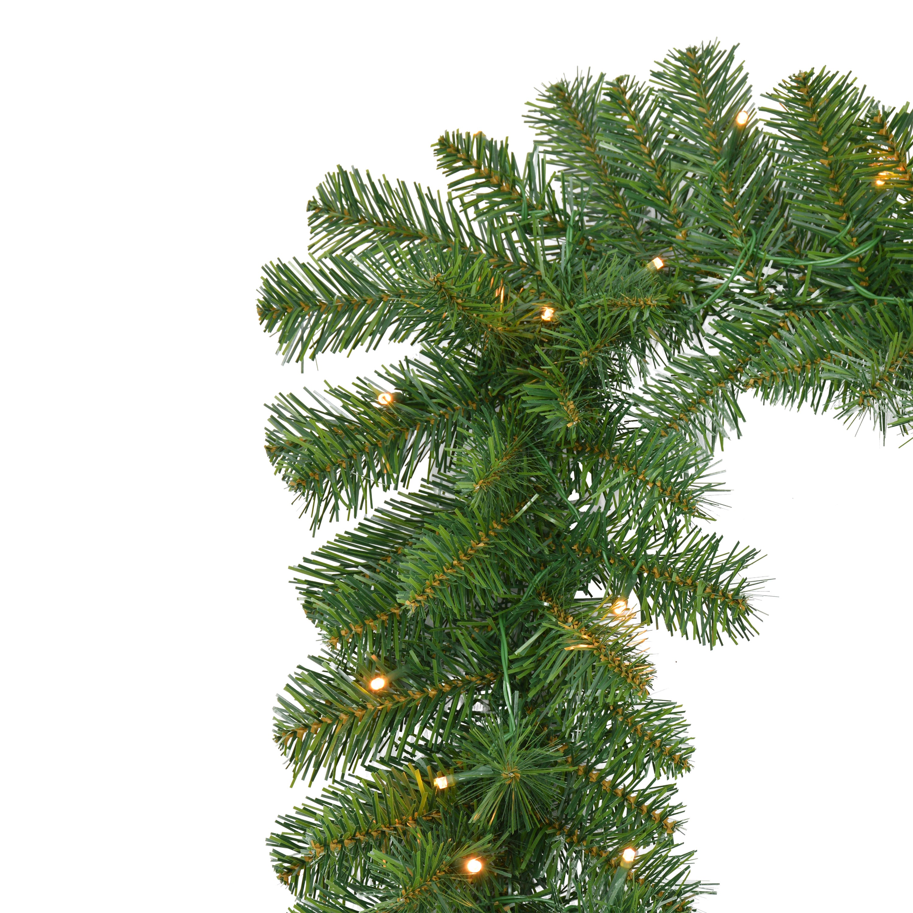 5-Piece Pre-Lit Christmas Décor Set Featuring 2 Trees, 1 Wreath, and 2 Garland